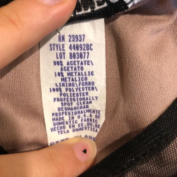 J.R. Nites Carol Lin Black Lace Blouse - Picture 4 of 4